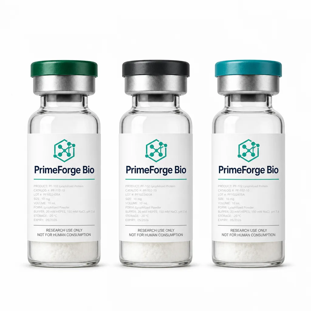 GLOW Blend (TB-500 10 mg + BPC-157 10 mg + GHK-Cu 50 mg) research product vial